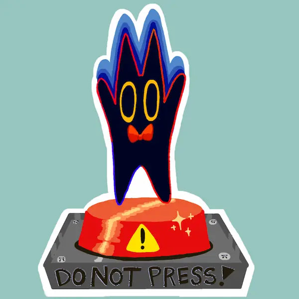 Big Red Button Sticker