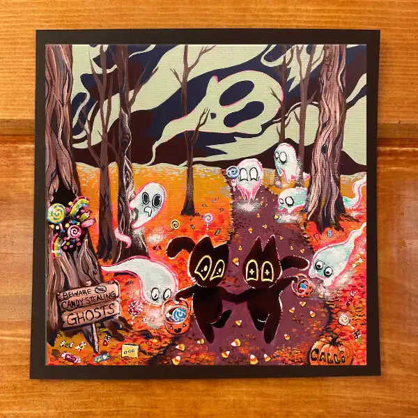 Candy Stealing Ghosts Art Print