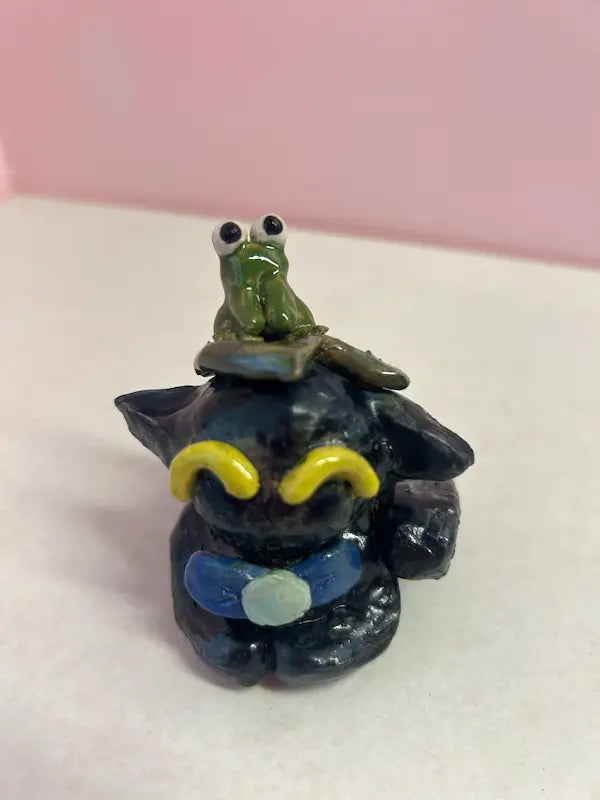 "Joe Frog" Handmade Ceramic Cat