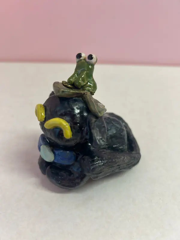 "Joe Frog" Handmade Ceramic Cat